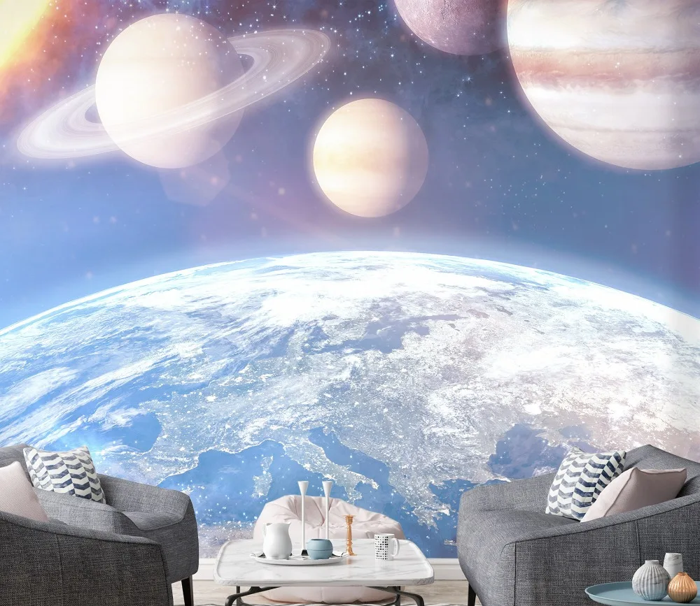 

[Self-Adhesive] 3D Sun Universe Galaxy 77 Wall Paper mural Wall Print Decal Wall Murals