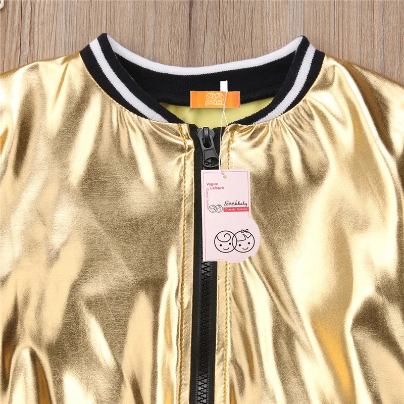 Autumn Girls Sports Clothes Set 1-6T Children Kid Baby Gilding Long Sleeve Tops Jacket Shorts Outift Tracksuit | Детская одежда и
