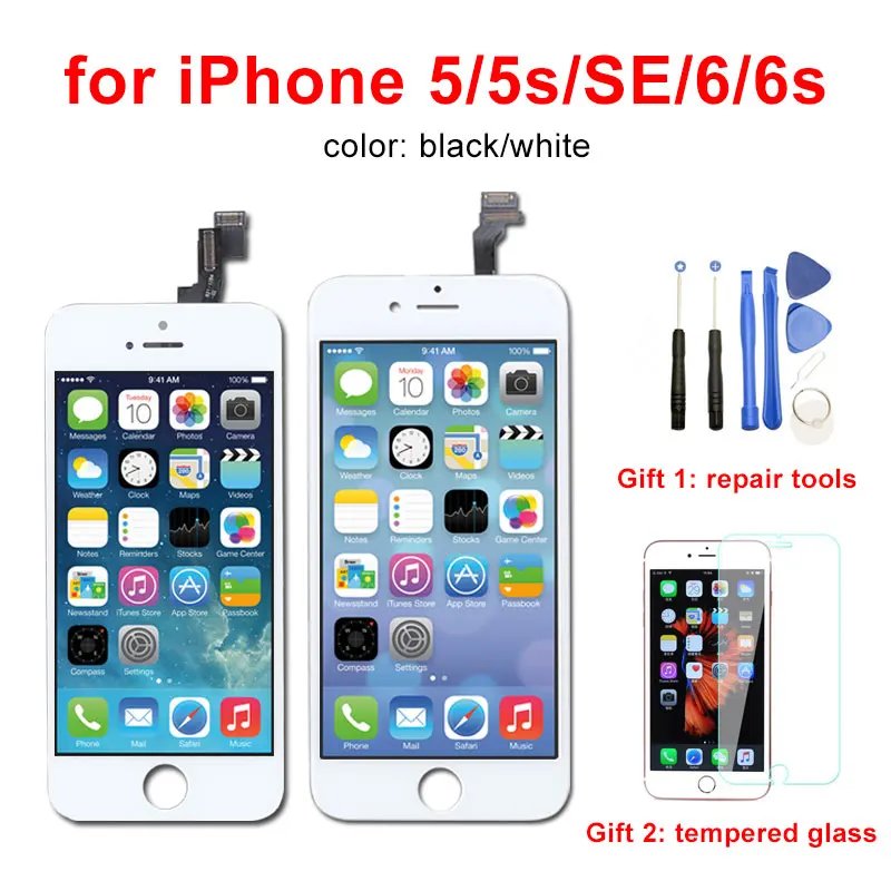 100% AAA Качество Pantalla сборка для iPhone SE ЖК-дисплей с сенсорным экраном дигитайзер 5 5S 6