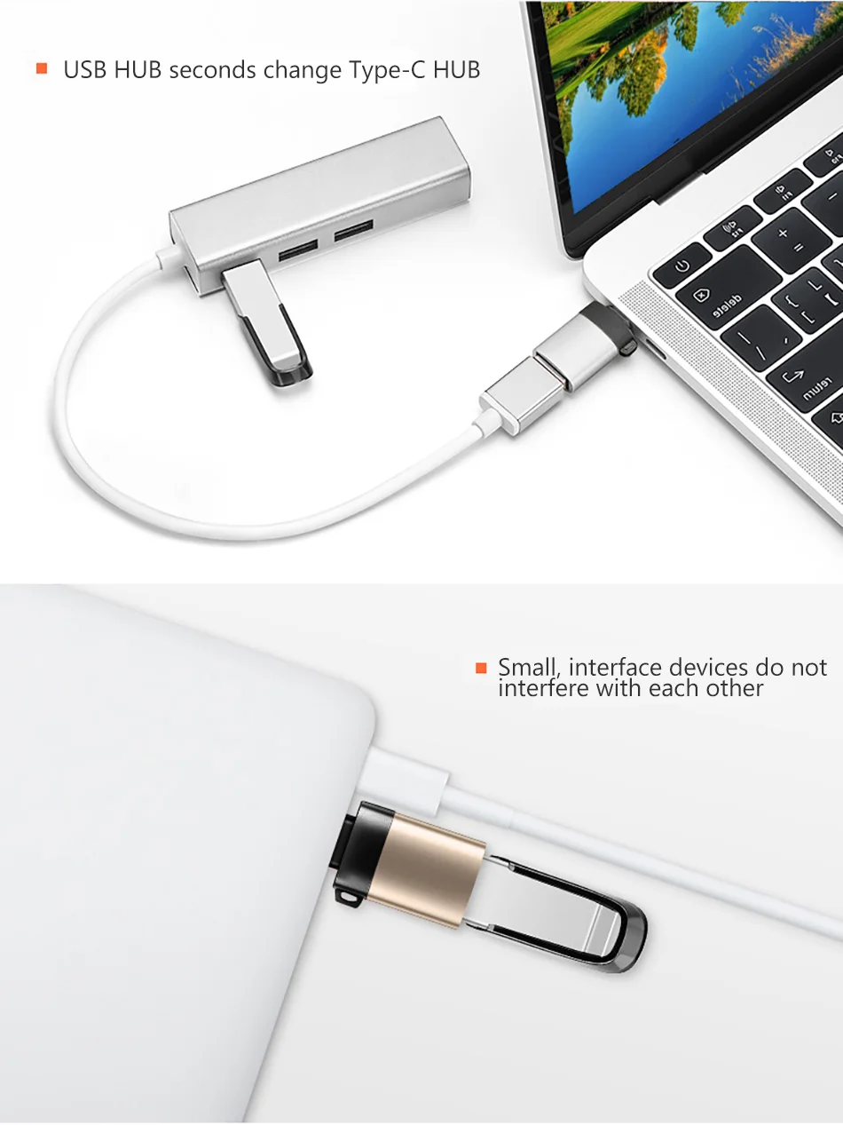 ACCEZZ 2 шт. 3 шт. Тип C OTG адаптер USB 3,0 для samsung S8 huawei P20 Xiaomi Mi8 Lite type-C Мужской Android зарядный разъем