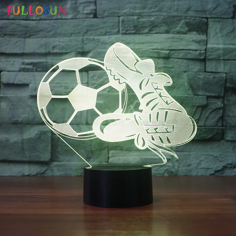 Soccer Table Lamp 3D Lights Optical USB Creative Night Light Baby &ampKids Room Sleeping as Birthday Gift | Освещение