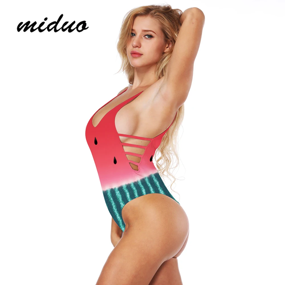 MIDUO 2018 Горячая Арбуз Свежий Летний принт ванный комплект Для женщин Сексуальная