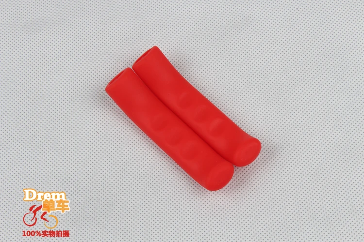 red MEROCA горная дорога складной с фиксированной передачей Велосипед V тормоза ручные рычаги силиконовый силикагель защитный гель рукава крышка - Цвет: red