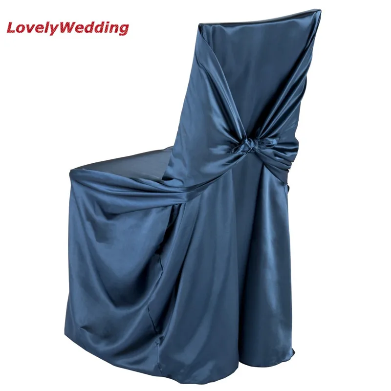 High quality White Universal Satin Chair Cover For Home Banquet Wedding Decoration/self-tie satin chair cover/covering the | Дом и сад