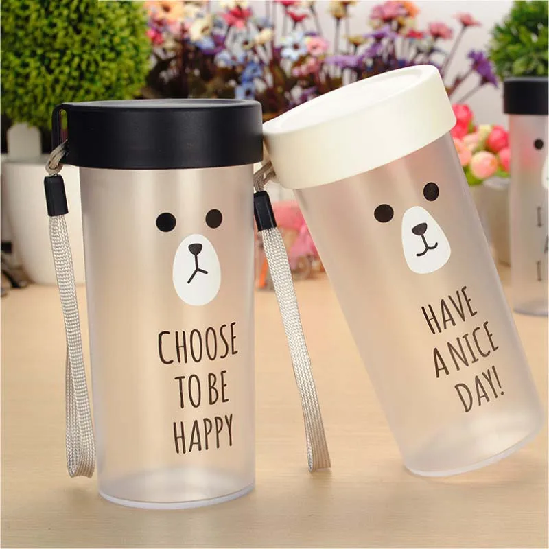 Спортивная бутылка для воды 360 мл модная пластиковая карамельных цветов подходит