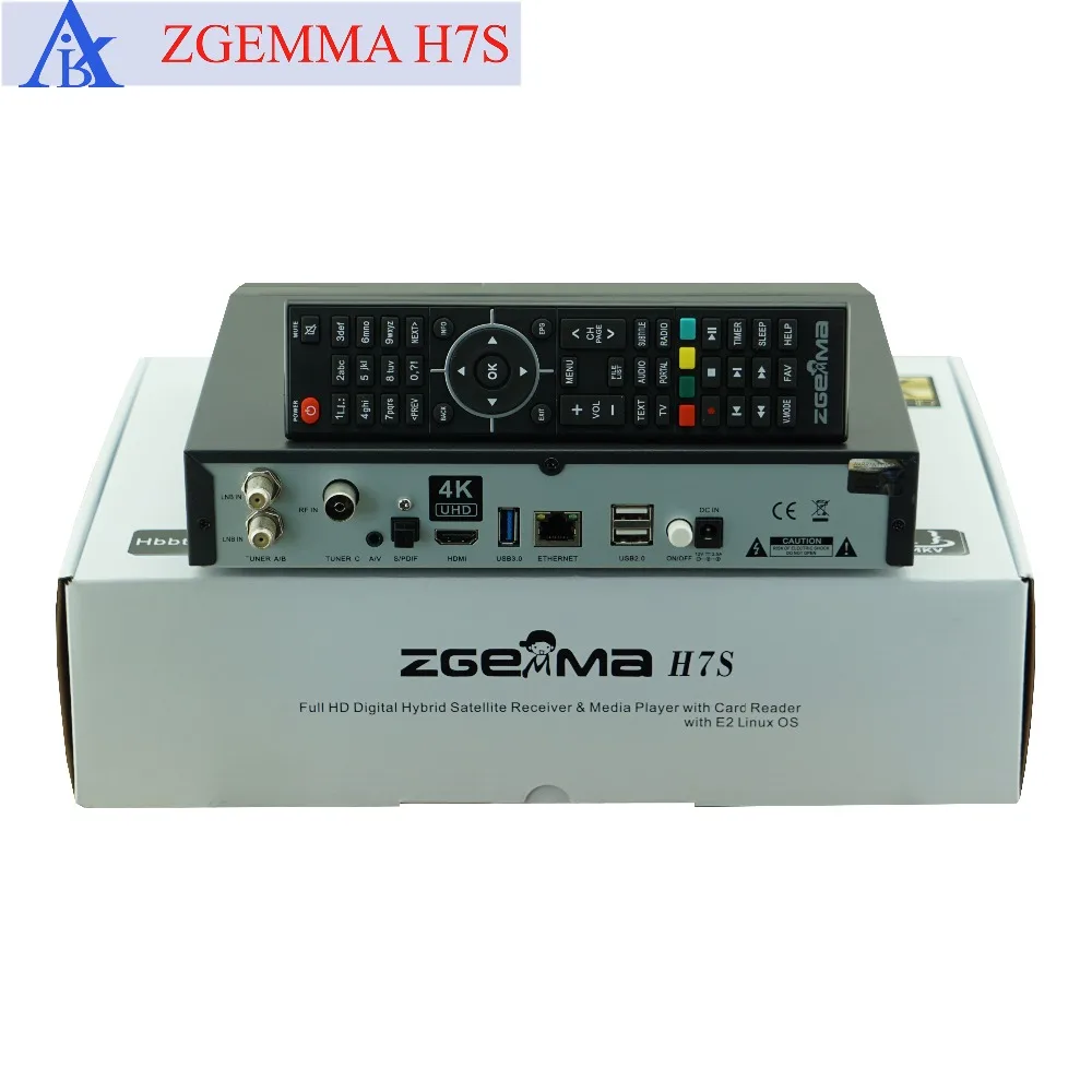 ТВ приемник zgemma h7s 4k ultra hd twin dvb s2x/s2 + t2 & c поддержка мультипотока и ci plus|dvb c|dvb t2hd tv