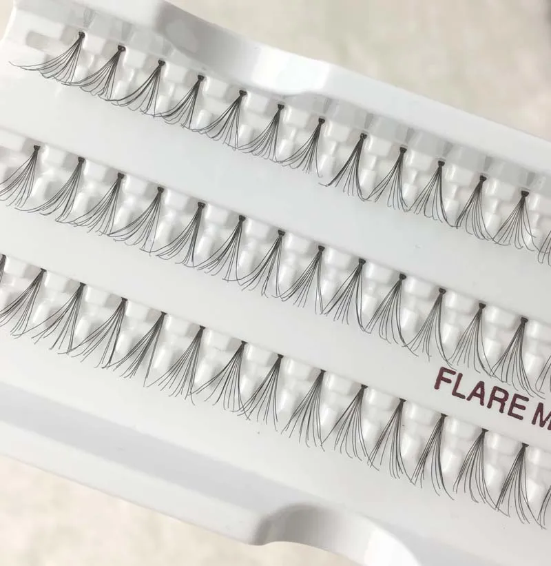 

4 Trays 12mm individual eyelashes Planting Natural Looking 10 Hairs in One Cluster Short size