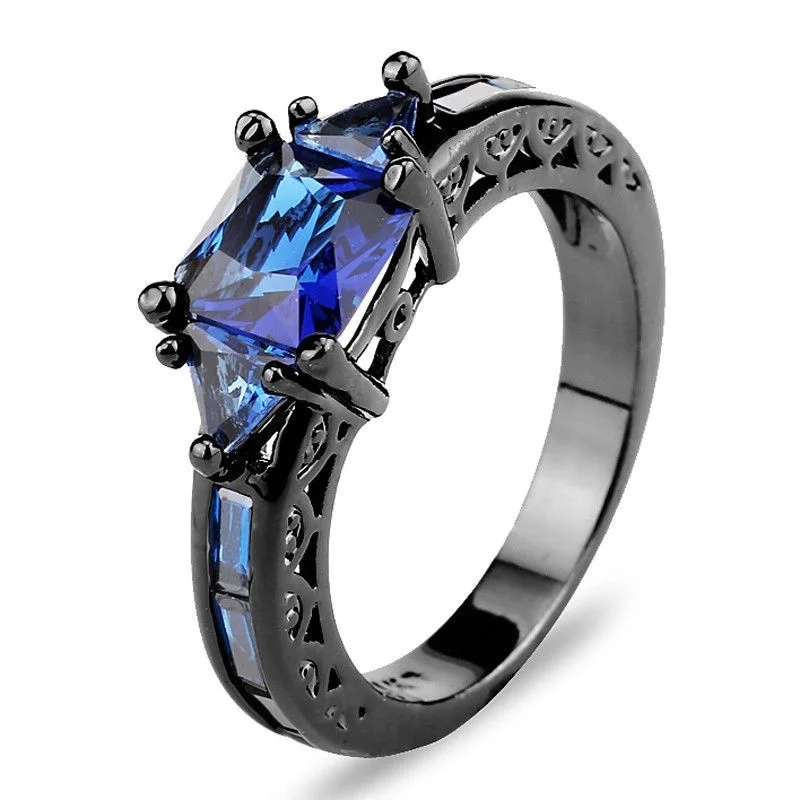 Yi qi булавки для женщин ювелирные изделия принцессы 2.6CT Cut огромный черный