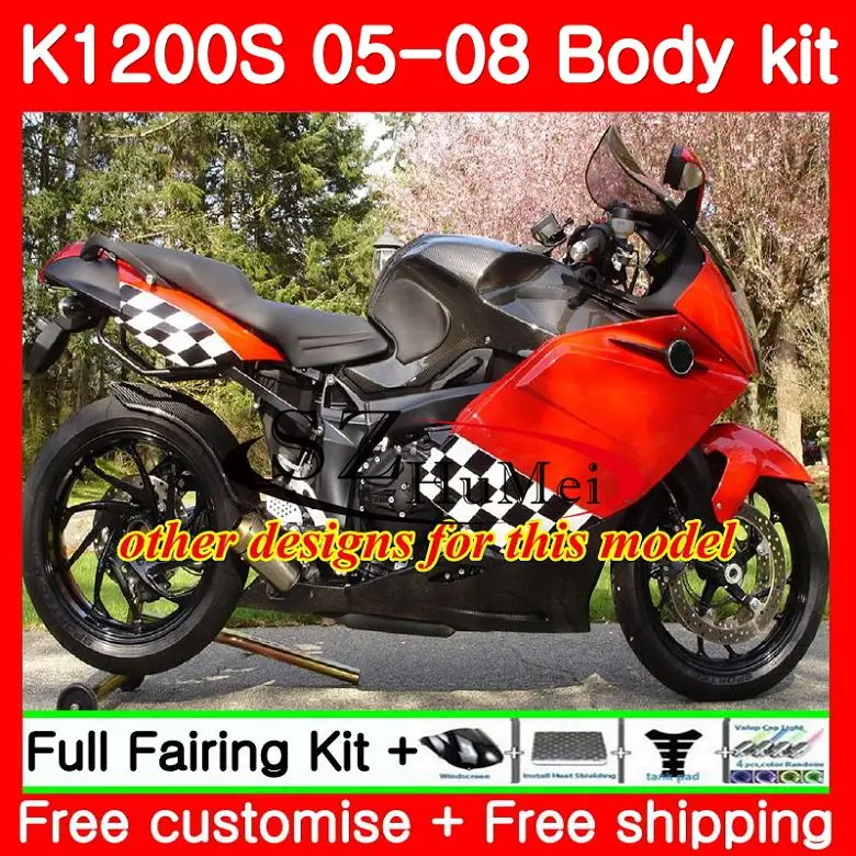 Корпус для BMW K1200 S 05 10 K1200S 06 07 08 09 глянцевый черный 92SH3 Φ K 1200 2005 2006 2007 2008 2009 2010