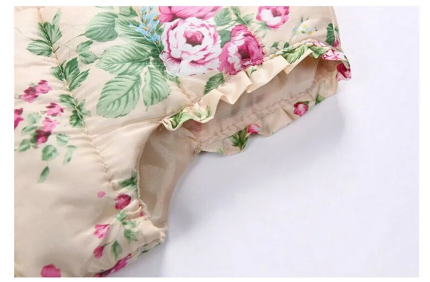 Детский утепленный жилет BibiCola с цветочным рисунком для девочек верхняя одежда на