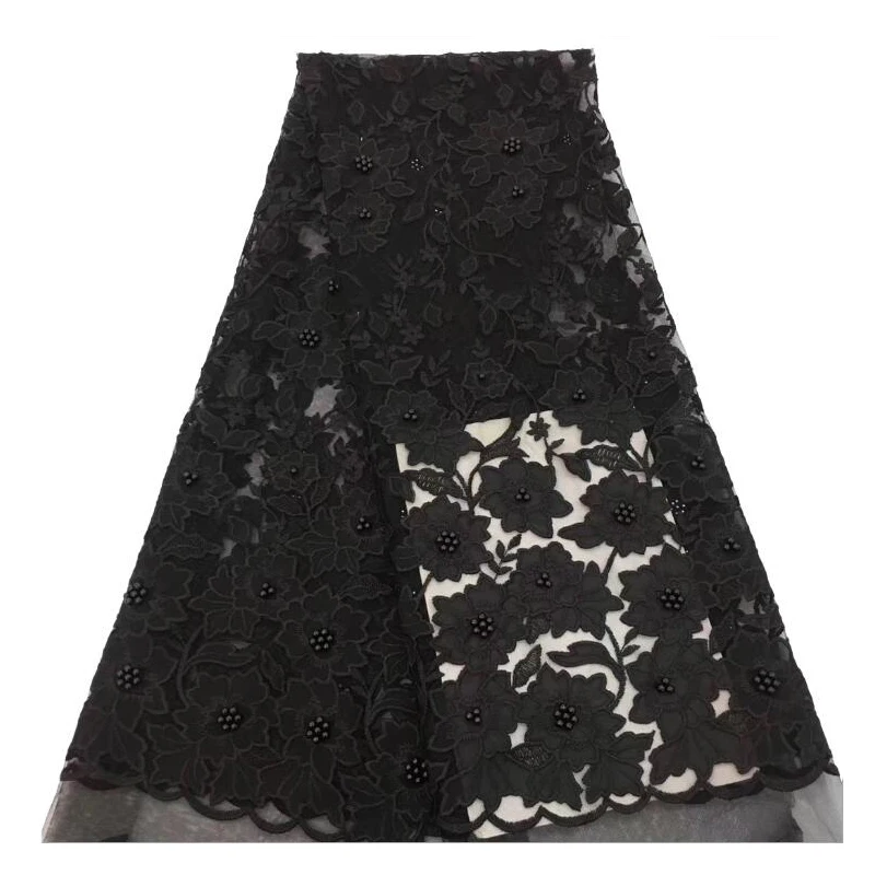 Me-dusa Hollow flower bead High quality fashion dress African tulle lace french wedding fabric 2019 newest 5yards/pcs | Аксессуары для