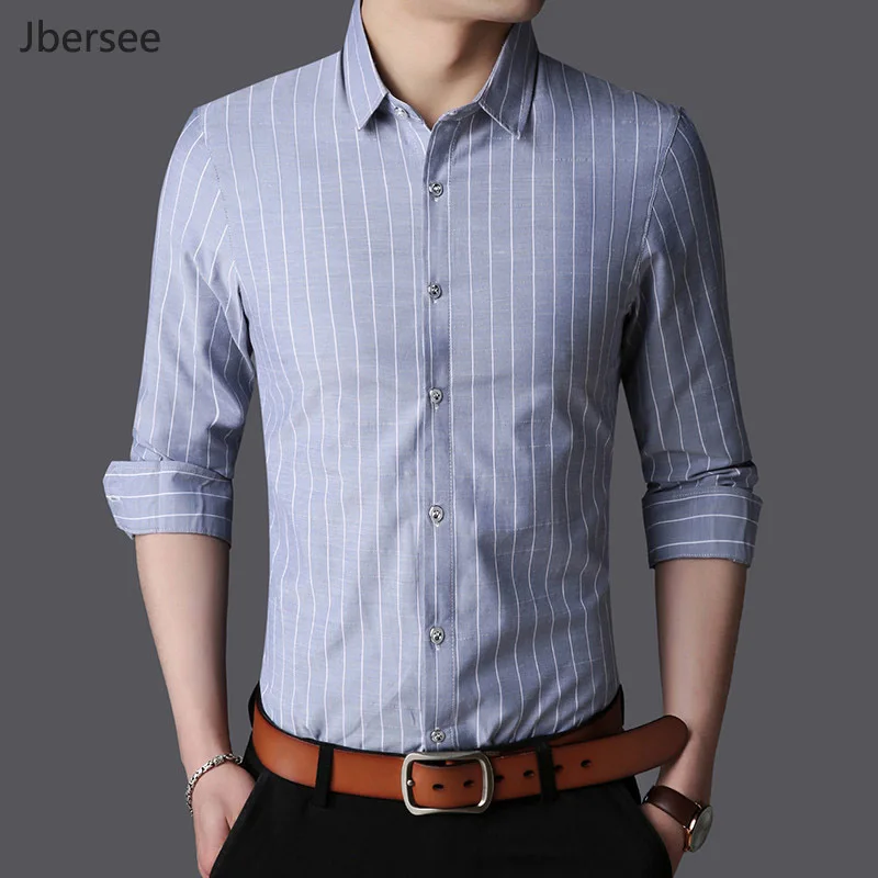 

Spring Autumn Brand Clothes Men Shirt Long Sleeve Striped Shirt Men Dress Male Business Casual Slim Fit Shirts Camisa Masculina