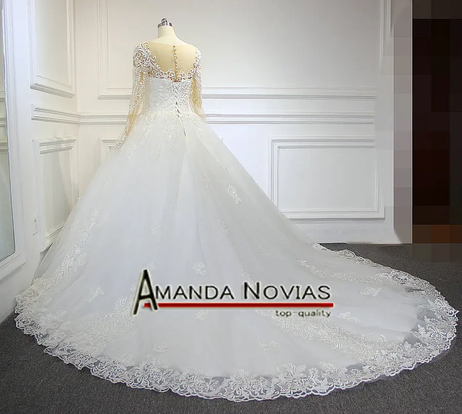 Новое дизайнерское бальное платье с длинным рукавом и бусинами свадебное