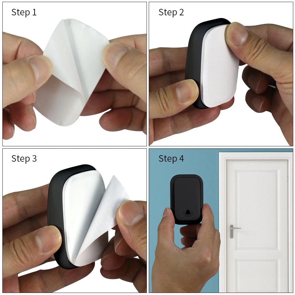 Wolf-Guard Wireless Home Security Добро пожаловать Self-Power Водонепроницаемый дверной звонок Светодиодный индикатор Несколько музыки 38 песен Регулируемая громкость