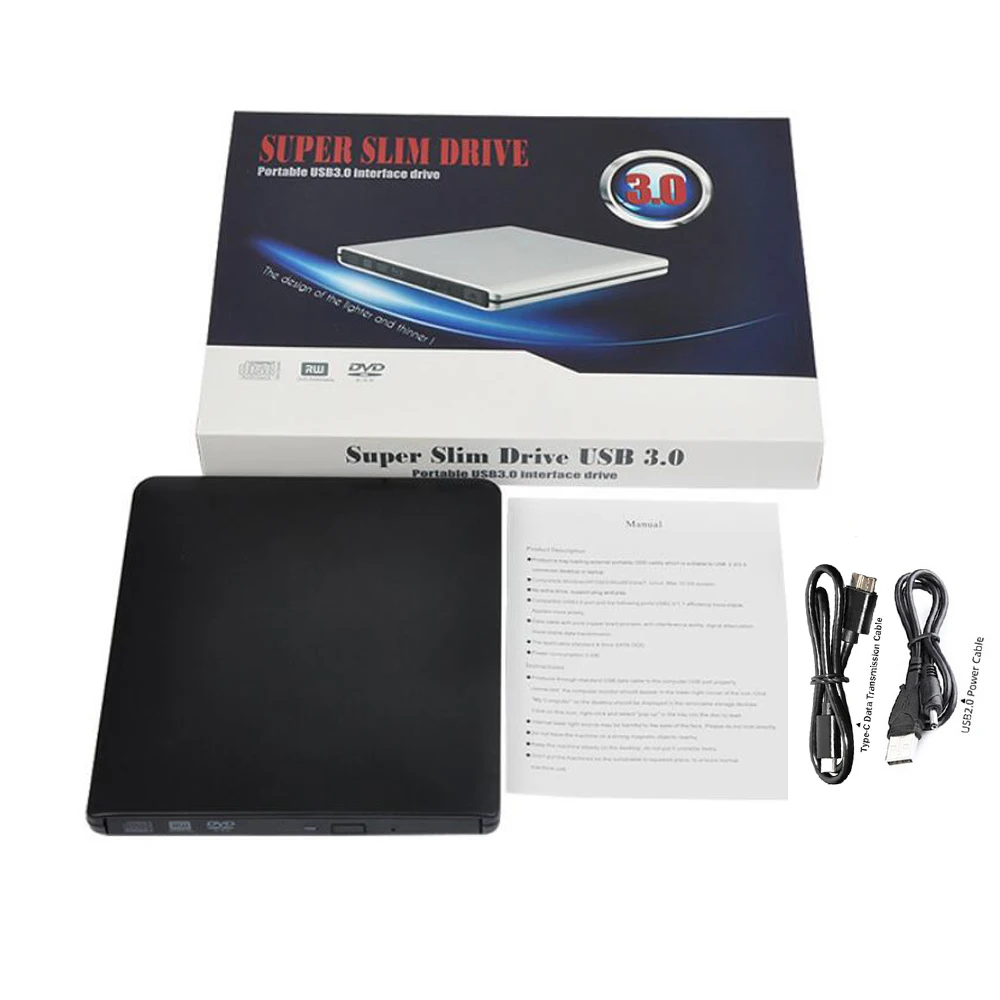 Чехол с кабелем типа C USB 3 1 Внешний DVD Rom корпус 12 7 мм SATA Корпус для CD RW ноутбука без
