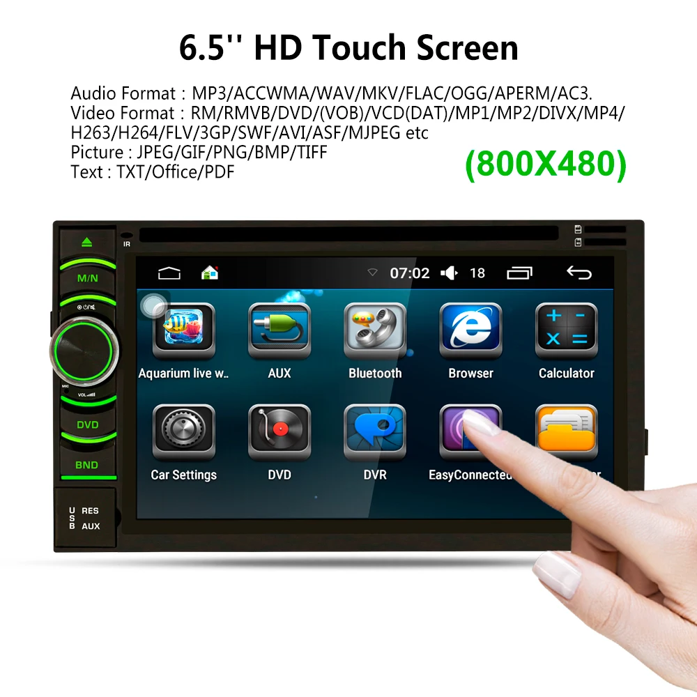 Smartech dvd плеер автомобиля Универсальный 2din Радио GPS Android 6.0.1 HD Сенсорный экран 4 ядра