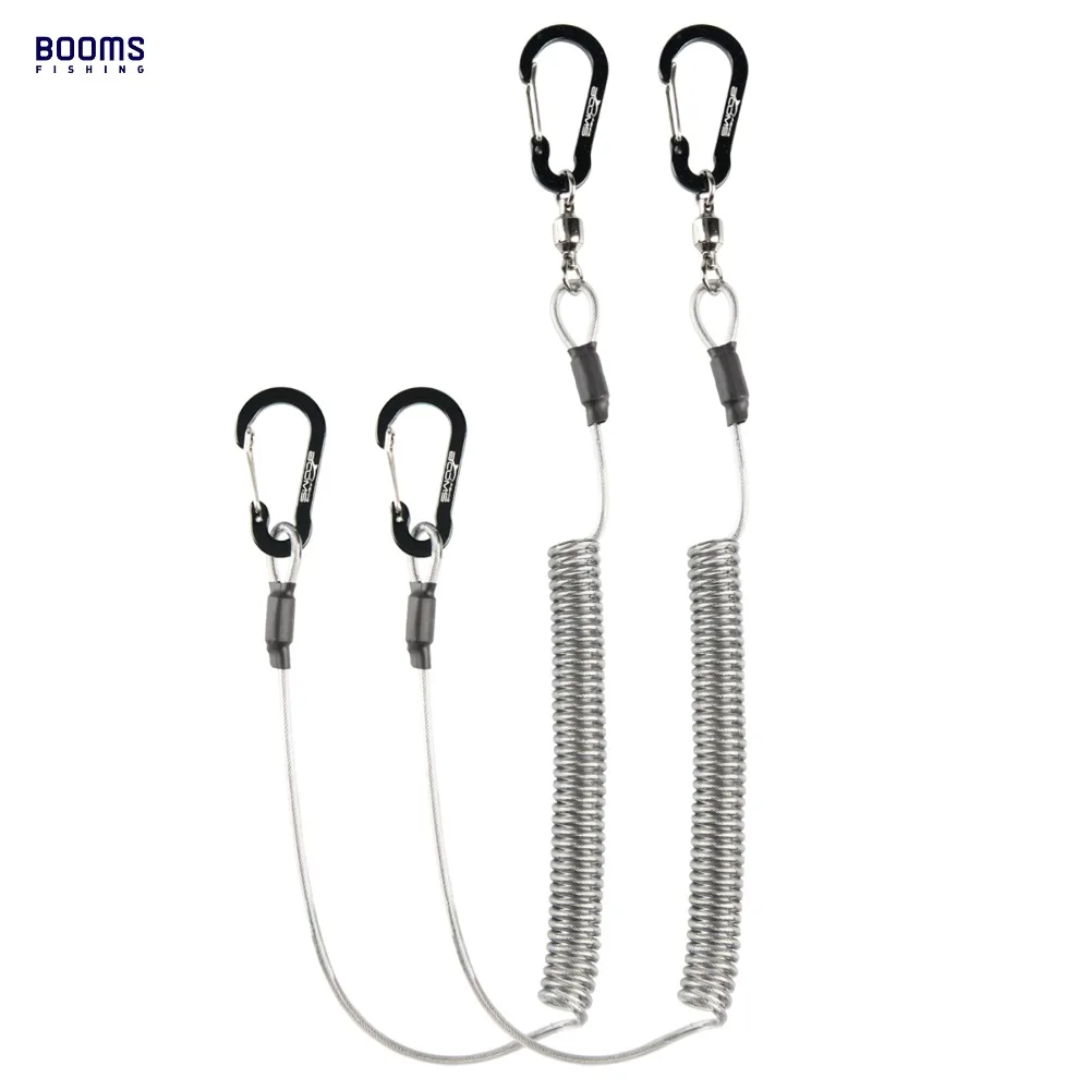 Booms Fishing T02 2pcs Heavy Duty Fishing Lanyard for Boating Ropes with Camping Carabiner Secure Lock Fishing Tools Accessories