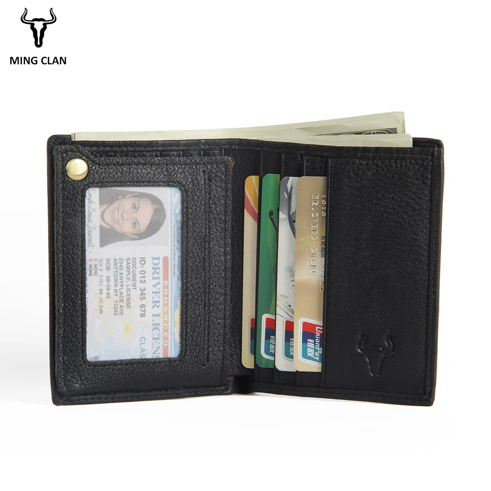 Italian Leather Wallet Male Gift ID Card Holder Cowhide Bifold Wallets Men 100 Dollar Bill Short Purses Full Leather Wallet Top