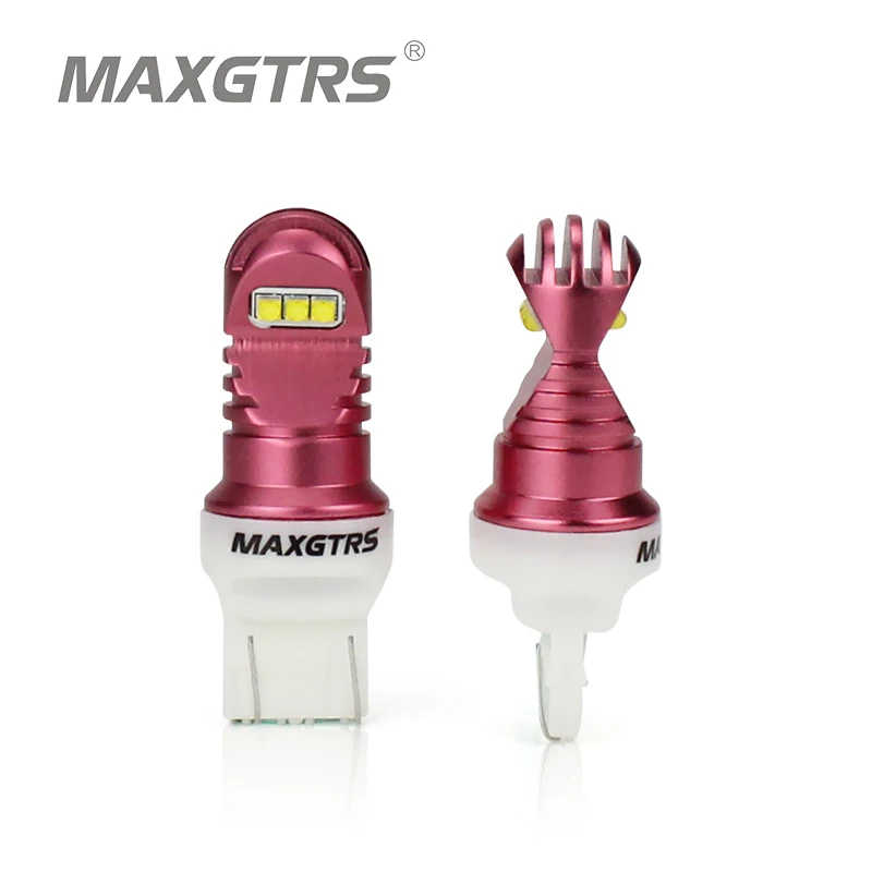 MAXGTRS 2x T20 7443 W21/5 W светодиодный CREE чип лампы передний поворотник DRL светильник резервная лампа яркий белый 3800K 6000K светоотражающий дизайн
