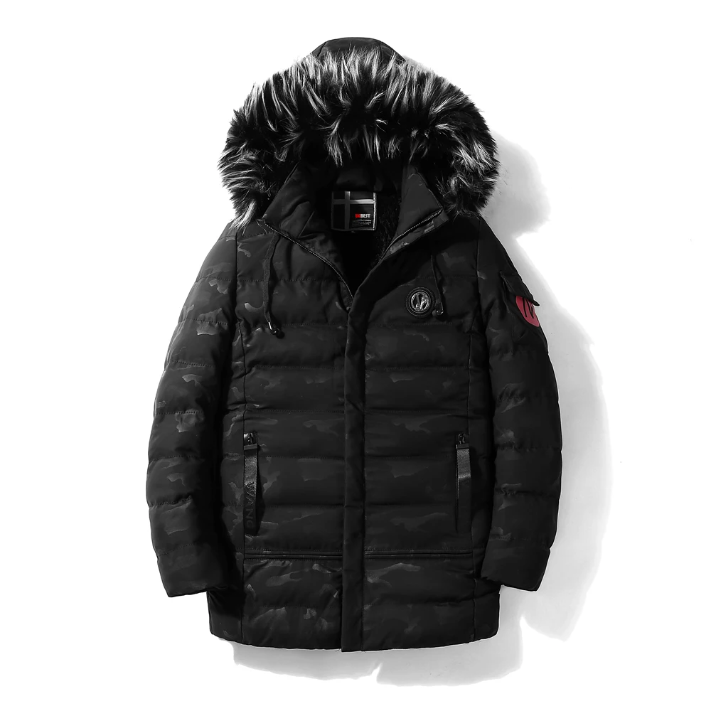 Длинная Камуфляжная парка LKBEST мужское Утепленное зимнее пальто с мехом и