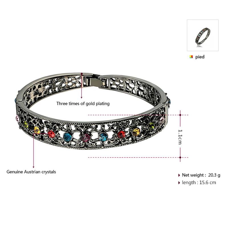 Браслет для Женщин Год Сбора Винограда Способа Себе Ювелирные Изделия Кристалл