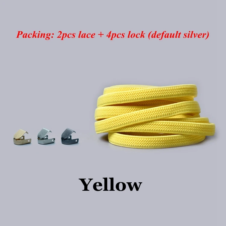 Yellow 1 пара плоские эластичные фиксирующие шнурки без завязок шнурки для детей и взрослых кроссовки обувь кружева быстро ленивые Ботинки со шнурками - Цвет: Yellow