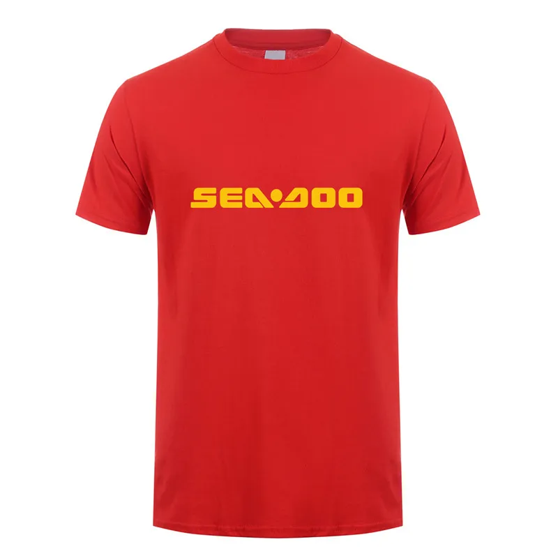 Red Футболки Sea-Doo летняя хлопковая футболка с короткими рукавами с морским Doo Seadoo Moto Мужская футболка футболки LH-079 - Цвет: Red