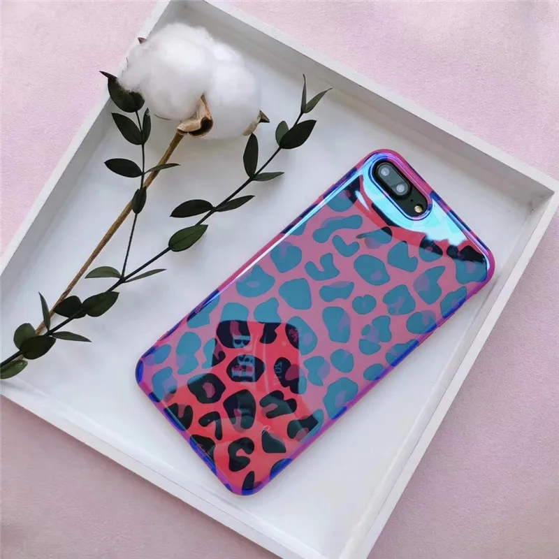 Samtsui IMD Blue Light TPU Case For iPhone 6 6s 7 8 Plus Sexy Leopard Cover X XS XMAX XR Red Protective Capa Female |