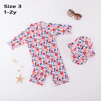 Pink size 3 Морской полосатый синий купальный костюм для мальчиков и девочек с рисунком единорона пляжная одежда летняя одежда для защиты от солнца купальник для отдыха купальные шапочки якорь - Цвет: Pink size 3