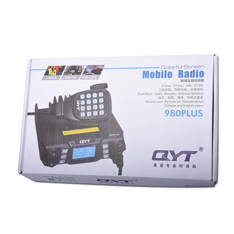 Фирменная Новинка QYT KT-980Plus Dual Band дисплей с одновременным воспроизведением изображения от четырех видеокамер Walkie Talkie для автомобиля двухстороннее радиостанции с Экран дисплея