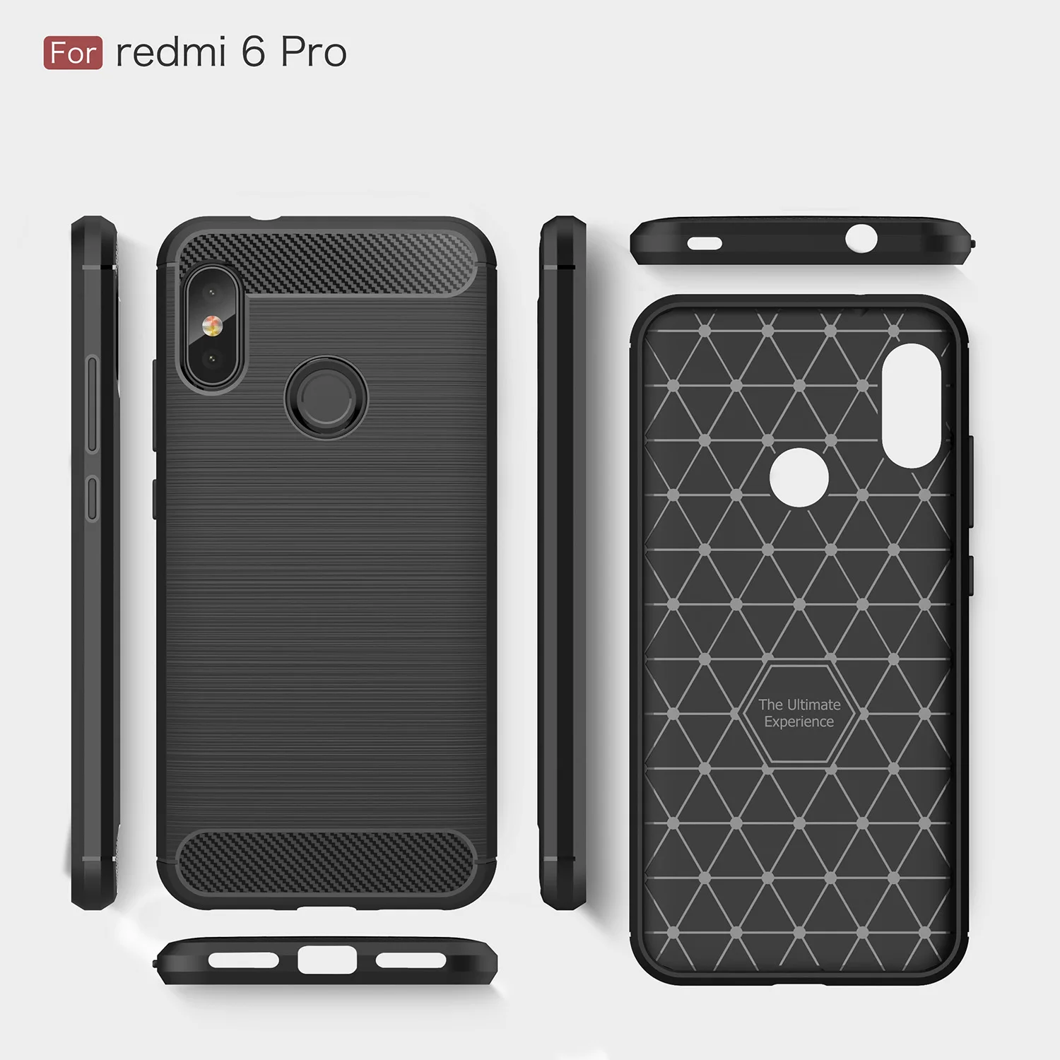 Чехол из углеродного волокна Wolfsay для Xiaomi Redmi 6 Pro мягкий силиконовый чехол