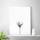Минималистское художественное черно-белое Одуванчик, Картина на холсте, скандинавский Природный художественный настенный принт одуванчик, деревенский домашний декор