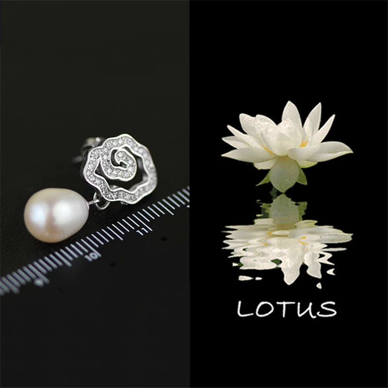 Lotus Fun реальные стерлингового серебра 925 натуральный жемчуг творческий ручной