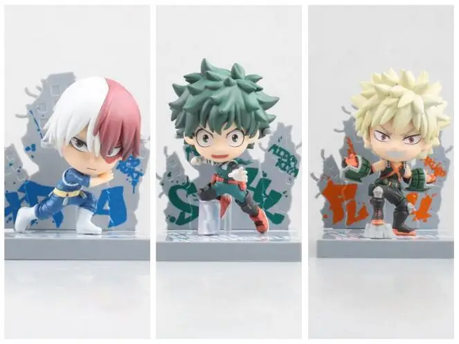 Аниме My Hero academic Kyun Chara Izuku Midoriya Bakugou Katsuki Todoroki Shoto Q версия ПВХ фигурка Коллекционная