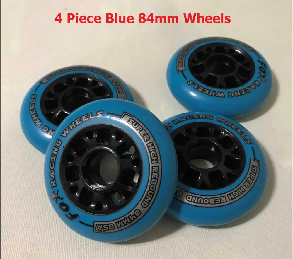 Blue 84mm 4 шт. Качественные 85A Pu 84 мм скоростные колеса для роликовых коньков HR роликовые коньки гоночные колеса для волновой доски для уличного серфинга - Цвет: Blue 84mm