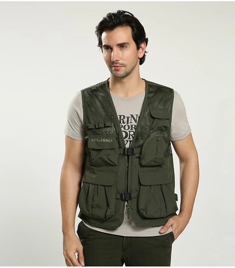 Afs jeep марка летний новый плюс размер мужская clothing multi-карманы жилет фотографии