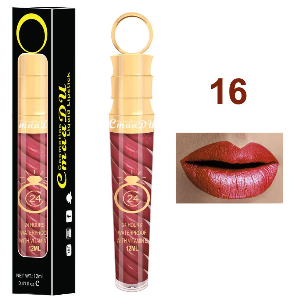 CmaaDu 2018 New Waterproof Matte Liquid Lipstick Long Lasting Sexy Pigment Nude Shimmer Lip Gloss Women Beauty Make Up Tint | Красота и