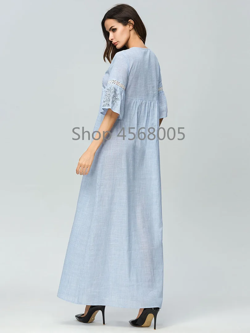 Абая для женщин вышивка платье с кисточками леди турецкое Макси Дубай Арабский