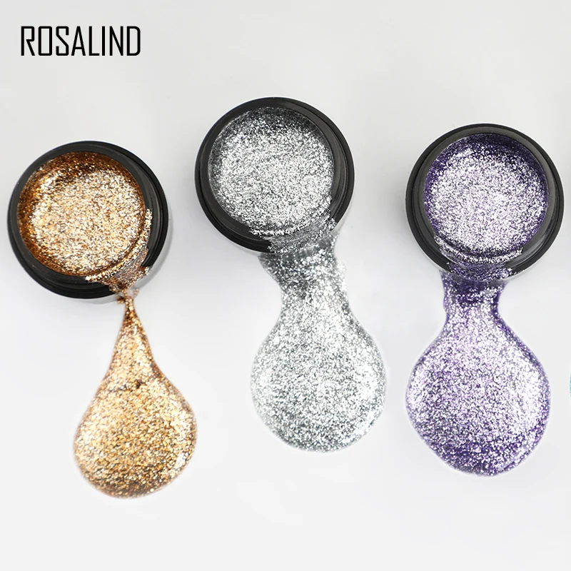 Гель-лак ROSALIND, набор гибридных лаков, блестящий Платиновый лак для ногтей, УФ-цвета, верхнее Базовое покрытие, грунтовка, все для маникюра, Гель-лак для ногтей
