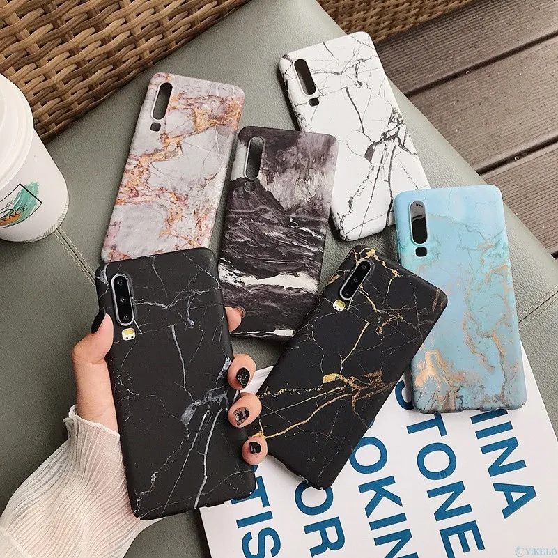 Мраморный чехол накладка для телефона Huawei P20 P30 Mate 20 Pro Lite Nova 4 P Smart 2019 Honor 10 lite