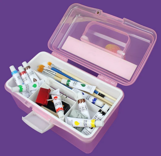 

1PC New Clear Rectangle Nail Art Makeup Brush Pen Container holder Tool Case Plastic Nail box Empty Storage Box ACT015