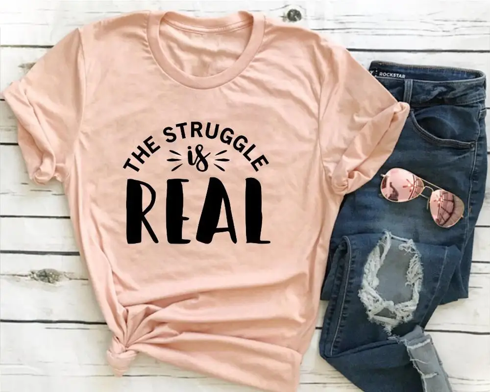 

Борьба реально футболка, Вдохновляющие мотивирующие Hipster христианское крещение лозунг забавные гранж tumblr хипстерские футболки, топы