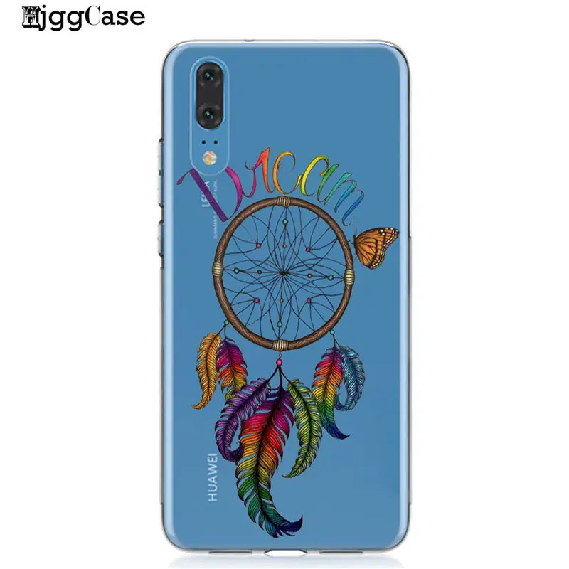 Чехол для телефона с рисунком Ловец снов перьями фламинго чехол Huawei P20 P30 P10 Lite Mate 20