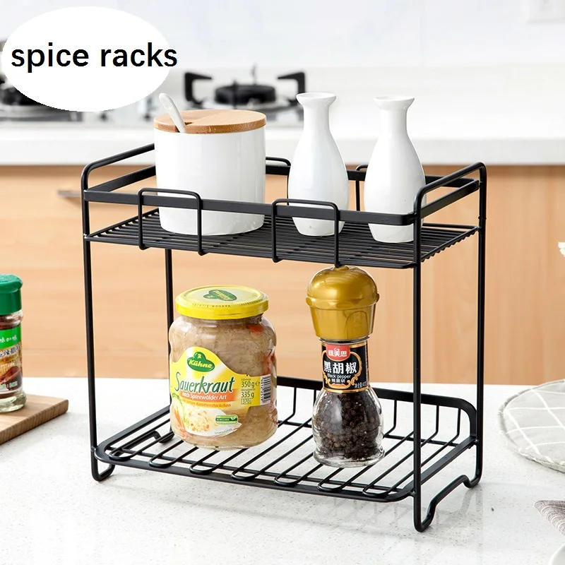 Двухслойная железная стойка для хранения специй держатель кухонных