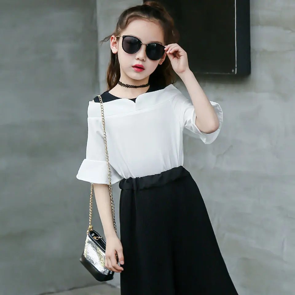 Модный комплект одежды для девочек 2019 летний розовый/белый цвет Одежда маленьких