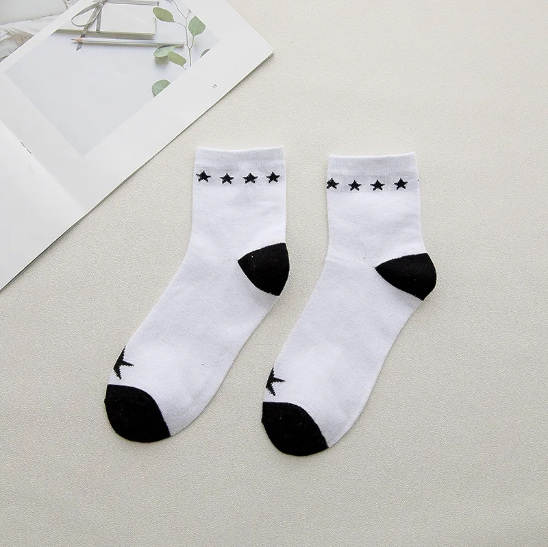 Ravna Tira Cotton Pretty Striped Star Cute Warm Stockings For Female Women's Sporting Leisure Pure Students stock Meias | Женская