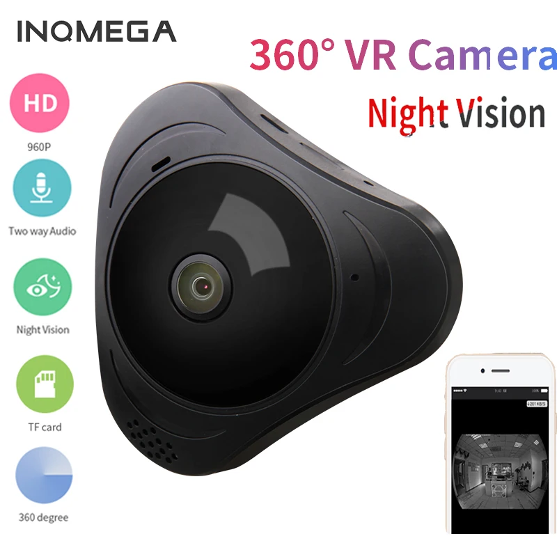 IP камера INQMEGA 960P Беспроводная с углом обзора 360 градусов и функцией рыбий