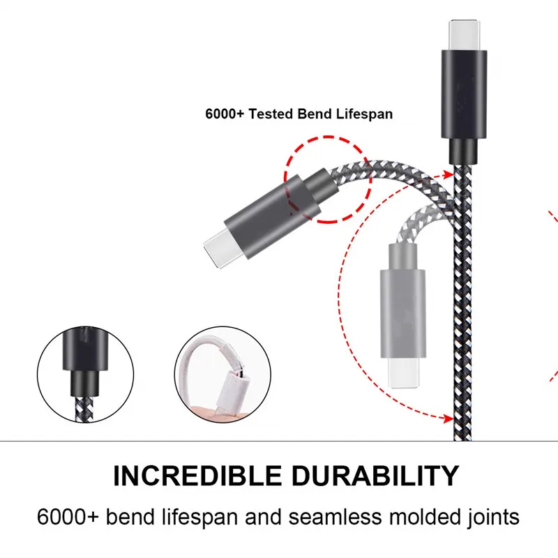 USB Type C нейлоновый плетеный шнур для быстрой зарядки Samsung Galaxy S9 S8 Note 9 8 A3 A5 A7 2017 Huawei P20