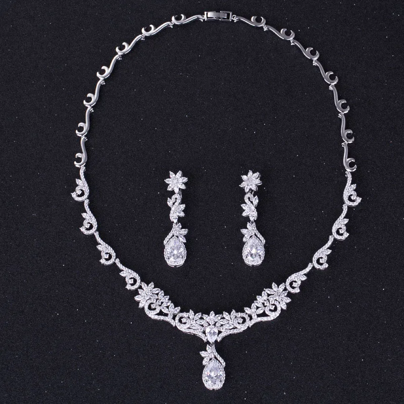 2016 летние модные Свадебные Ювелирные наборы ожерелье и серьги комплект ювелирных изделий