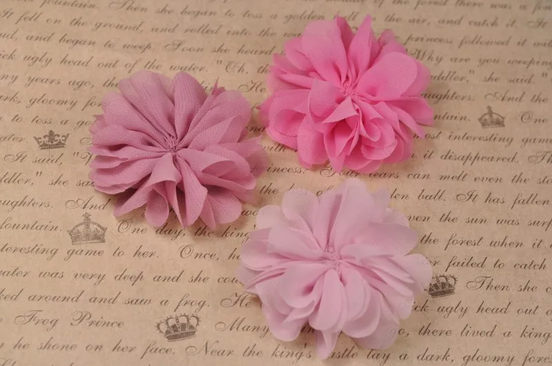 

50pcs/lot 2.8" Scallop Ruffuled Ballerina Chiffon Petal Flowers For Baby Headbands DIY Chiffon Flower For Infant Headwear